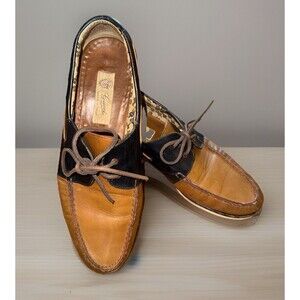 Gucci Vintage Leather Brogues Brown & Black Round Toes Size 45 (US 11.5) Fair